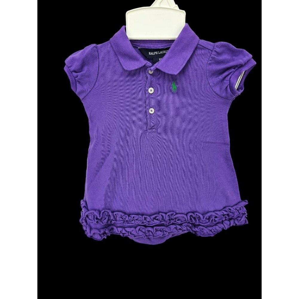 Ralph Lauren Purple Girls‎ 6 Months Short Sleeve 2 Piece Polo Dress